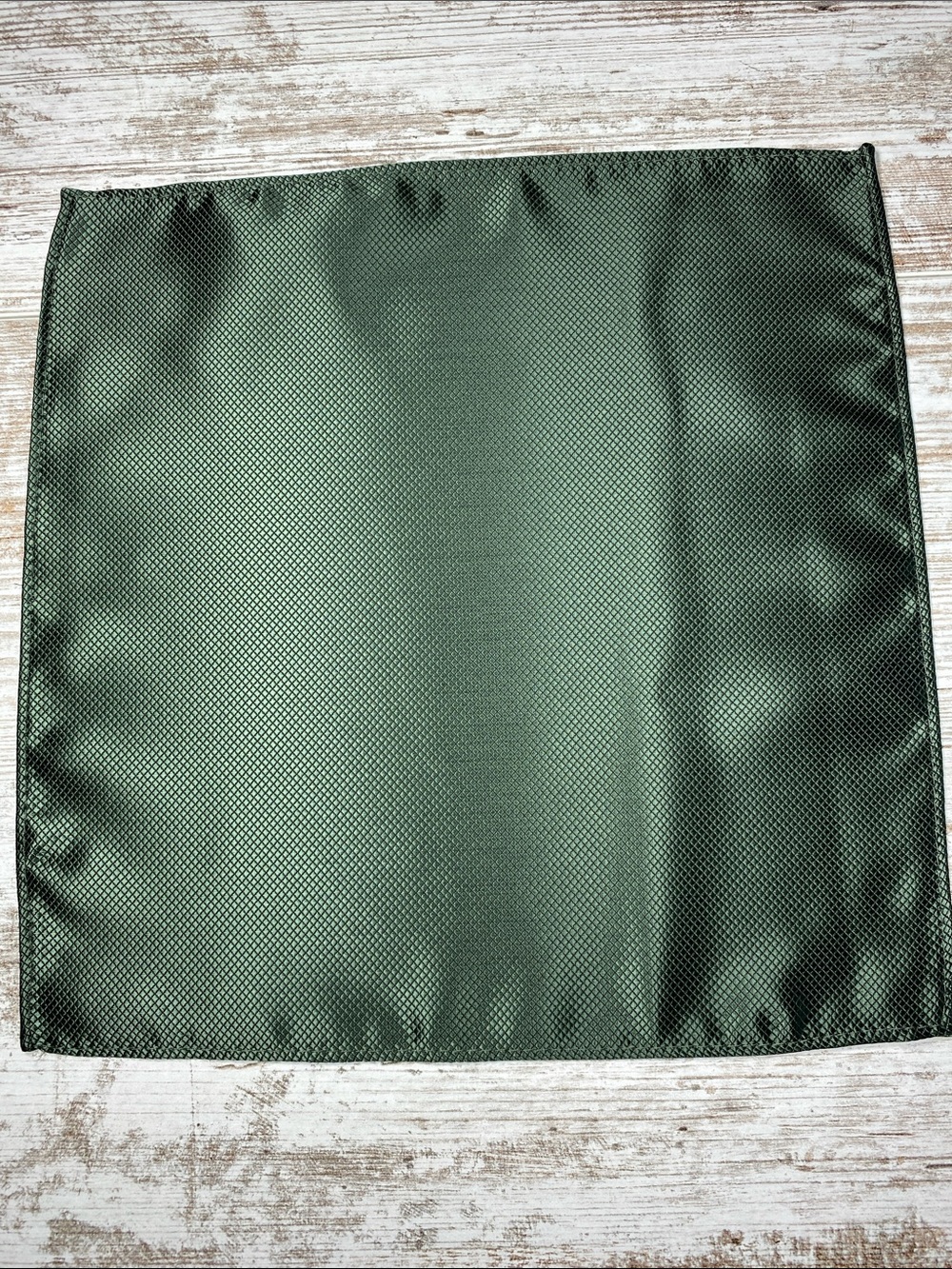 Forest Green Pocket Square Micro Geometric Silk Blend Mens Formal Wedding